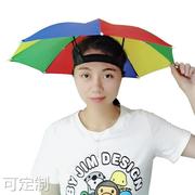 32CM头伞西瓜旅游垂钓伞帽儿童无柄雨伞钓鱼渔具伞可印外贸广告伞