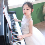 洋气儿童公主裙高端蓬蓬纱花童走秀主持人钢琴演出服女童礼服夏季