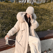 张贝贝(张贝贝)北岛雪域，大毛领连帽长款羽绒服，韩版棉服保暖外套女