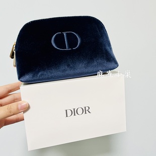 dior迪奥湛蓝色丝绒化妆包，18*11.5*6.5cm刺绣logo品质高级感