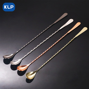 KLP凯力加美式细螺纹水滴型系列不锈钢调酒棒长吧勺长柄搅拌勺
