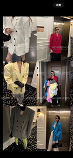 黄色西装外套女小众，设计感2024春秋，韩版宽松休闲西服女高级感