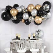 40个黑色主题铬金铬银气球链网红DIY球组合成人宝宝生日聚餐装饰