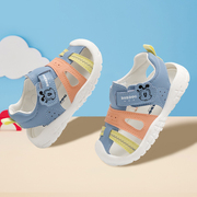 巴布豆婴儿学步鞋男童宝宝凉鞋夏季包头软底沙滩鞋子女童机能