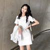 纯棉白色t恤连衣裙女短袖2024夏季修身显瘦中长款打底衫裙子