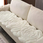 韩国沙发垫加厚短绒花朵，欧式现代简约客厅真皮，防滑坐垫美式飘窗垫