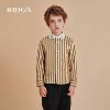 RBIGX瑞比克童装秋季彼得潘领竖条长袖衬衫中大童礼服衬衣