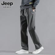 jeep吉普男士休闲裤，春季潮牌宽松直筒，百搭长裤子运动工装男裤