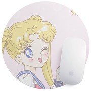 极速鼠标垫小号圆形简约粉色，美少女战士可爱加厚锁边笔记本电脑胶