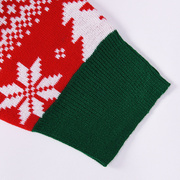 高货红色圣诞毛衣外贸提花卡通动物图案圆领套头宽松男女同款针织