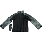 gen3战术黑色蟒纹蛙服皮上衣，长袖t恤带内置护肘可配套g3