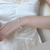 珍珠手链女925纯银弯管，波浪温柔韩版简约气质，小众设计手镯手饰