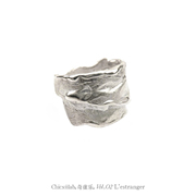 奇虚乐chicxulab纯手工925纯银，粗面银回旋包裹开口指环戒指