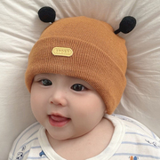 0一3个月婴儿帽子秋冬款男宝宝女童新生婴幼儿洋气毛线冬季胎帽6