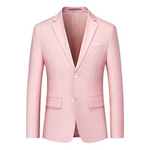 男士西装商务休闲单件西服粉红色结婚拍照礼服大码两粒扣单西外套