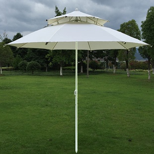 户外2.5米遮阳伞太阳伞沙滩伞，双顶伞摆滩庭院伞，罗马伞婚礼阳台伞