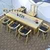 中式大板桌实木茶桌椅组合简约办公两用会议桌书桌功夫原木泡茶台