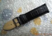 价天王表GS3886S/D-B真皮22mm宽黑色男表皮带