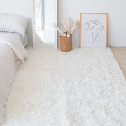 北欧ins风卧室地毯少女白色，长毛地垫床边毯满铺毛绒飘窗毯撸猫感