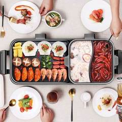 加大号电烧烤炉韩式家用不粘电烤炉无烟烤肉机电烤盘铁板烤肉