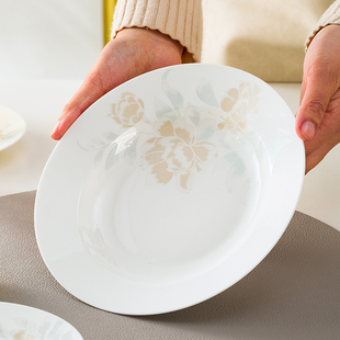 骨瓷碟子创意陶瓷盘西餐盘牛排盘8寸10寸汤盘深盘家用盘子菜盘