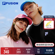 filafusion斐乐潮牌情侣，运动t恤2024年新夏宽松多彩纯棉上衣男女