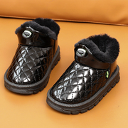 冬季儿童雪地靴女童防滑中大童短靴子保暖加厚加绒宝宝小女孩棉鞋