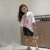 夏季韩国亲子装女童时尚美少女纯棉宽松短袖T恤甜美卡通半袖上衣