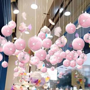 珠宝店铺橱窗装饰创意透明塑料，球商场服装场景，氛围布置幼儿园吊饰