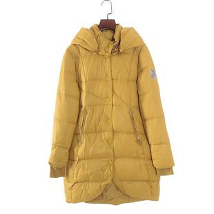 遐系列冬季品牌女装库存，折扣黄色中长款羽绒服s2111