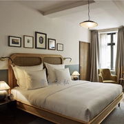 法式复古实木藤床，北欧风格美式乡村，仿古做旧双人床卧室床