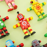 儿童木制变形机器人创意百变早教，玩具男女孩幼儿园奖品礼物送宝宝