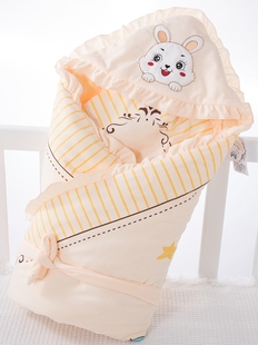 婴儿抱被新生儿秋冬款纯棉加厚初生宝宝可脱胆多功能襁褓产房包被