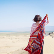 民族风围巾西藏沙漠旅游防晒丝巾空调房披肩海边外搭度假沙滩巾
