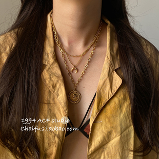 柴夫工作室x604欧美个性，狮子头叠戴层次感，项链复古夸张锁骨链