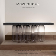 MOZUO墨佐摩登现代设计师创意反重力网红玻璃餐桌别墅样板间桌子