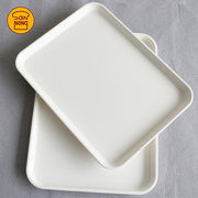 三能西点托盘米白色长方形，圆型蛋糕面包展示盘子烘焙工具sn4322