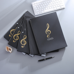 a4透明插页文件夹钢琴吉他乐谱，夹资料册学生，乐团相册黑色logo定制