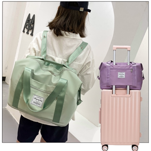 手提旅行包大容量，女待产收纳袋短途可套拉杆箱行李袋，折叠双肩背包