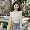 秋季韩版修身莫代尔半高领打底衫女内搭洋气长袖T恤OL气质打底衣