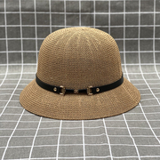 时尚帽子女士夏天遮阳帽，出游度假草纱户外太阳帽礼帽百搭旅游草帽