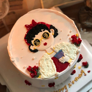 网红软胶快乐富婆女神蛋糕装饰闺蜜女王摆件生日派对甜品台装扮