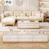 北欧实木沙发现代小户型，简约橡胶木奶油风布艺沙发，家用客厅组合款