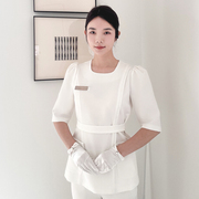美容院工作服女高端养生馆SPA会所足疗店技师皮肤管理师服春夏款