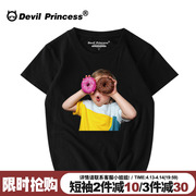 欧美街头嘻哈原宿风个性印花短袖t恤女宽松大码BF港风潮牌情侣装