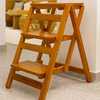 卡铁尔实木梯凳家用折叠梯子凳子两用多功能三步登高台阶凳楼梯椅