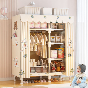 宝宝衣柜收纳柜家用卧室儿童衣橱卡通可挂婴儿衣服收纳柜置物柜子