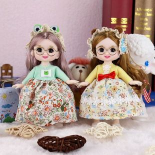 小玩偶可换衣服17厘米，芭比娃娃套装衣服，可爱娃娃玩具女宝宝娃衣