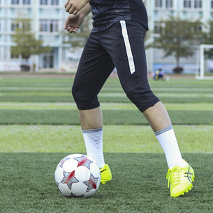 足球收腿裤训练短男七分裤，修身长裤小脚透气跑步运动健身口袋拉链