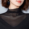 韩版2018黑色网纱雷丝打底衫上衣女士洋气欧货长袖小衫时尚